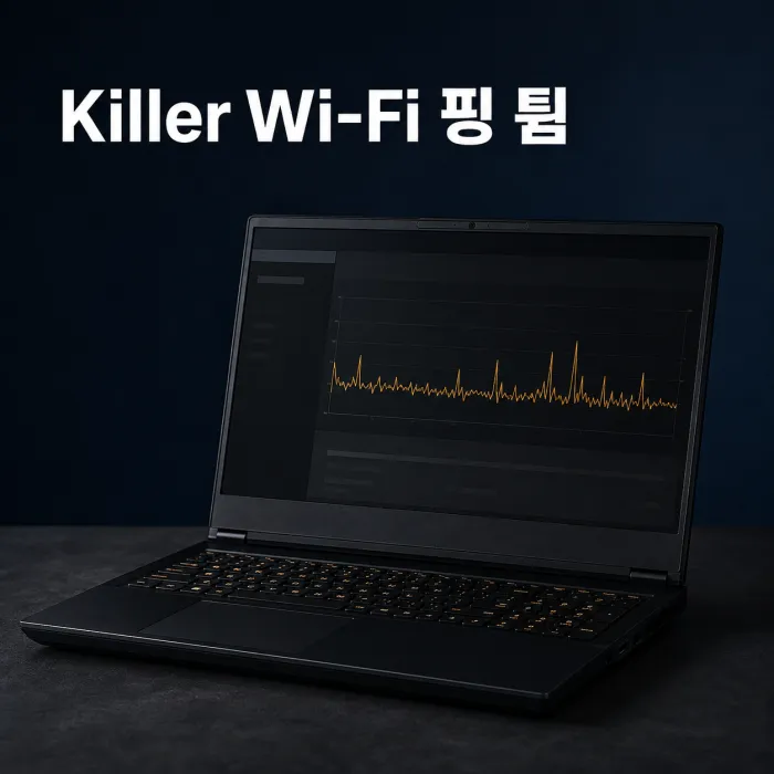 게이밍 노트북에서 Killer Wi-Fi 핑 튐을 점검하는 화면