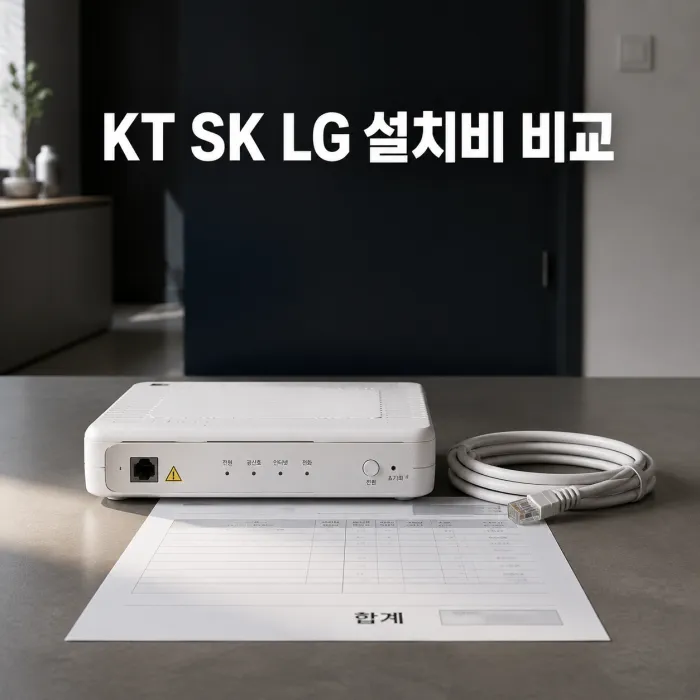 KT SK LG 인터넷 설치비 비교와 첫 달 요금 구성 안내