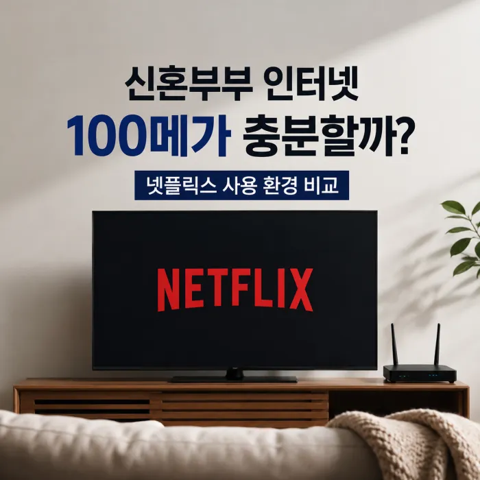 신혼부부 인터넷 100메가 넷플릭스 충분할까요? 500메가 비교