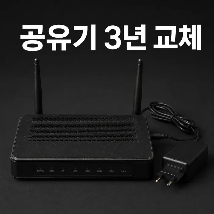 공유기 3년 교체 전 어댑터 전압 강하와 와이파이 끊김을 점검하는 모습