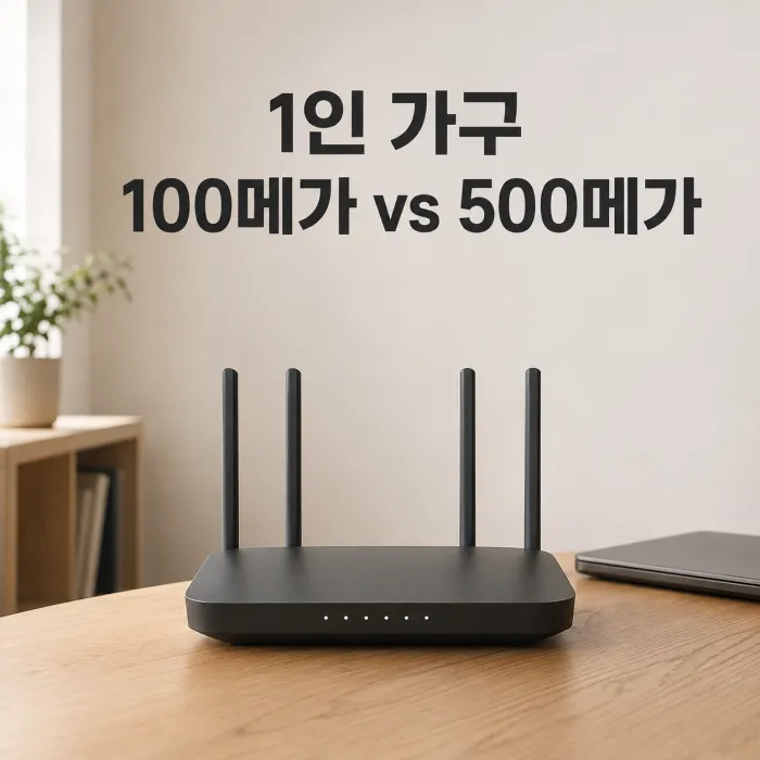 1인가구 인터넷 100메가 vs 500메가 실제 체감 속도와 월 요금 정밀 비교