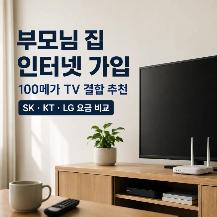 부모님 집 인터넷 가입 SK KT LG 100메가 TV 요금 비교
