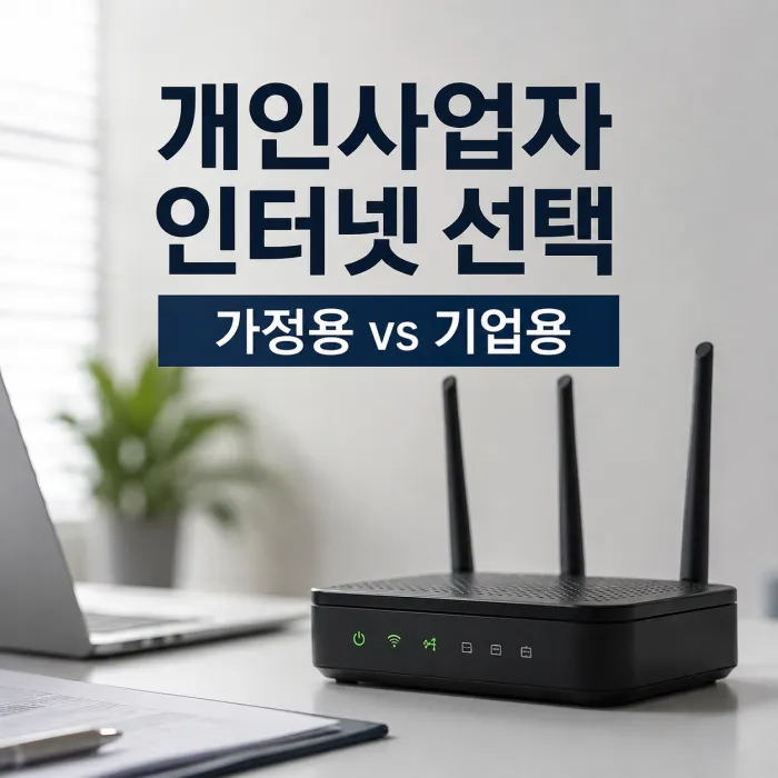 개인사업자 인터넷 가입 시 가정용과 기업용 인터넷 선택 기준 비교