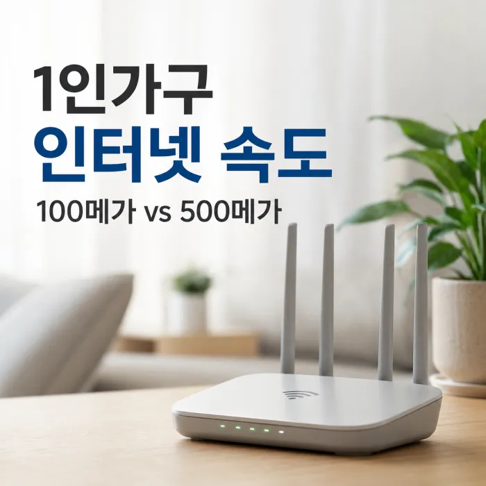 1인가구 인터넷 속도 100메가와 500메가 비교 및 추천