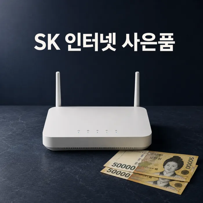 SK 인터넷 가입 사은품 금액과 계약 조건을 확인하는 상담 장면