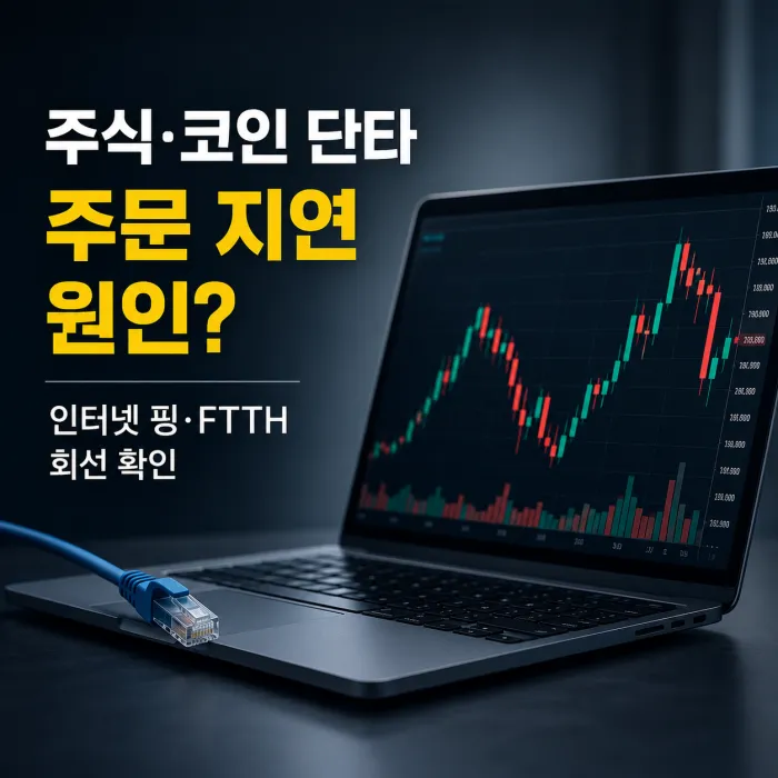 주식·코인 단타 주문 체결 지연 원인, 인터넷 핑과 FTTH 회선부터 확인하세요