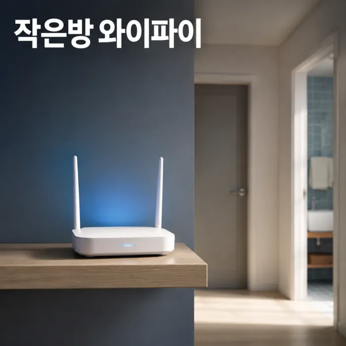 작은방 와이파이 안 터짐 문제를 보여주는 공유기와 방 구조 이미지