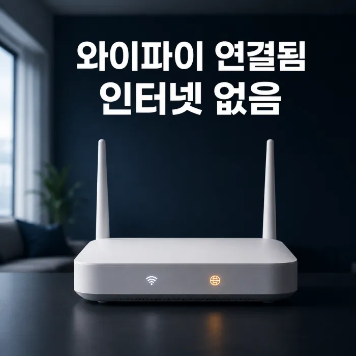 와이파이 연결됨 인터넷 없음 상태에서 공유기와 모뎀을 점검하는 모습