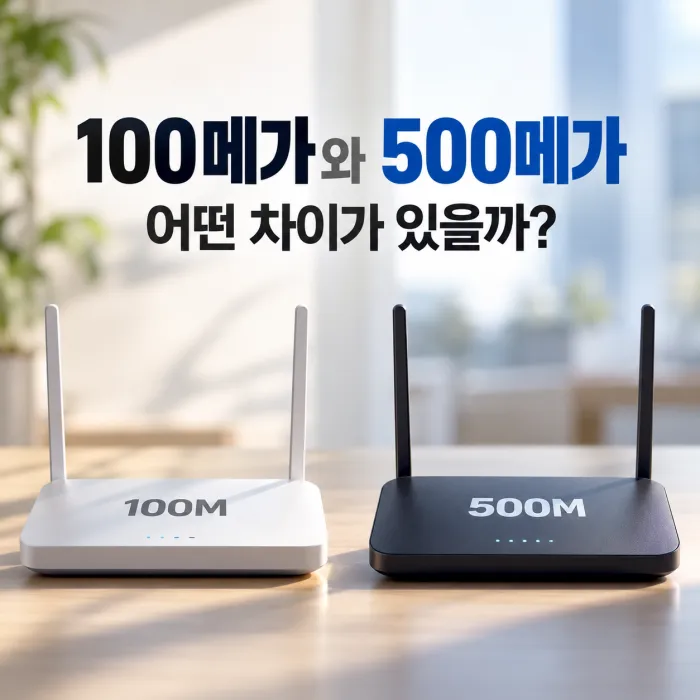100메가와 500메가 인터넷 속도 차이와 사용환경별 선택 기준 비교 이미지