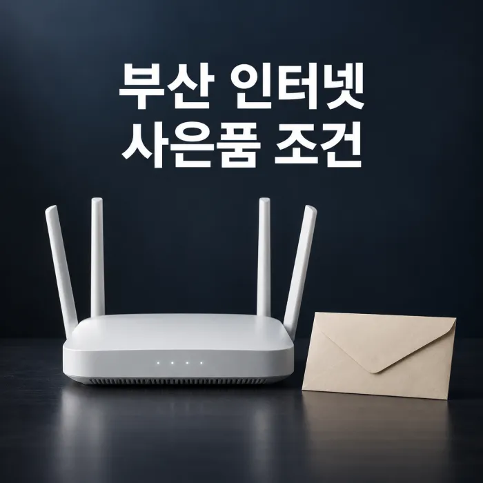 부산 인터넷 가입 사은품 지급 조건을 확인하는 상담용 노트와 공유기