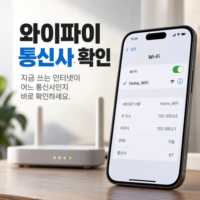 와이파이 연결된 휴대폰에서 인터넷 통신사 확인하는 방법