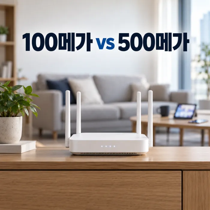 초중고 자녀가 있는 가정의 4인 가족 인터넷 속도 100메가와 500메가 선택 기준