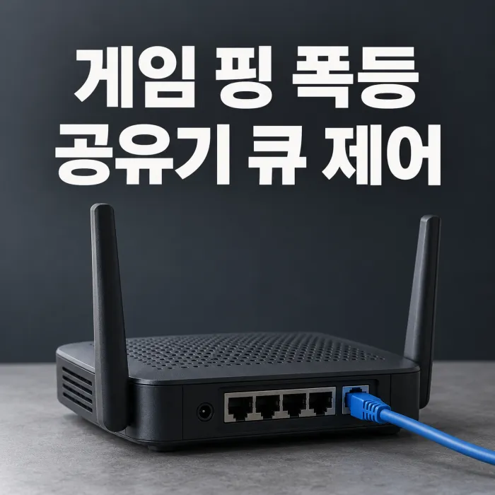 게임 핑 폭등 제어를 위해 유선 라우터와 노트북의 SQM 설정 화면을 확인하는 모습