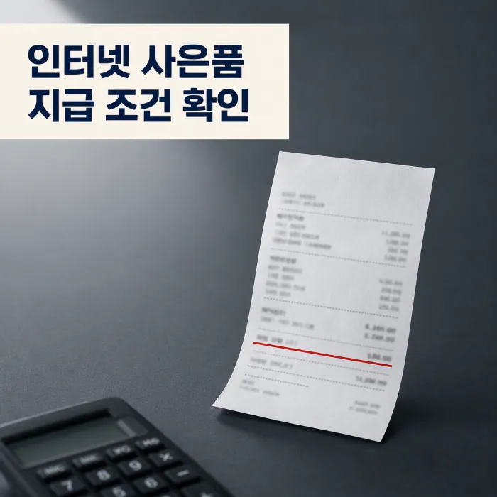 인터넷가입사은품많이주는곳 광고의 지급 조건과 금액을 비교하는 계산 화면