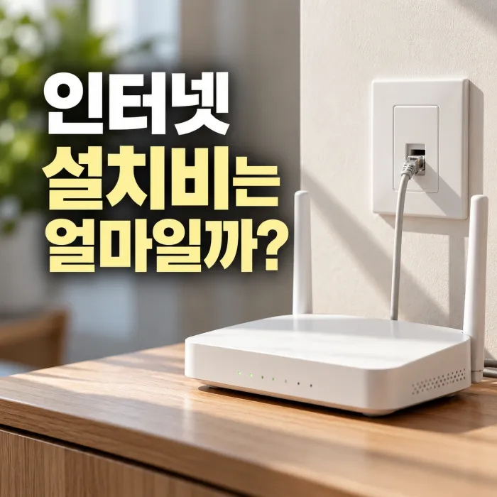 인터넷 설치비 확인을 위한 가정용 와이파이 공유기와 벽면 인터넷 단자 이미지
