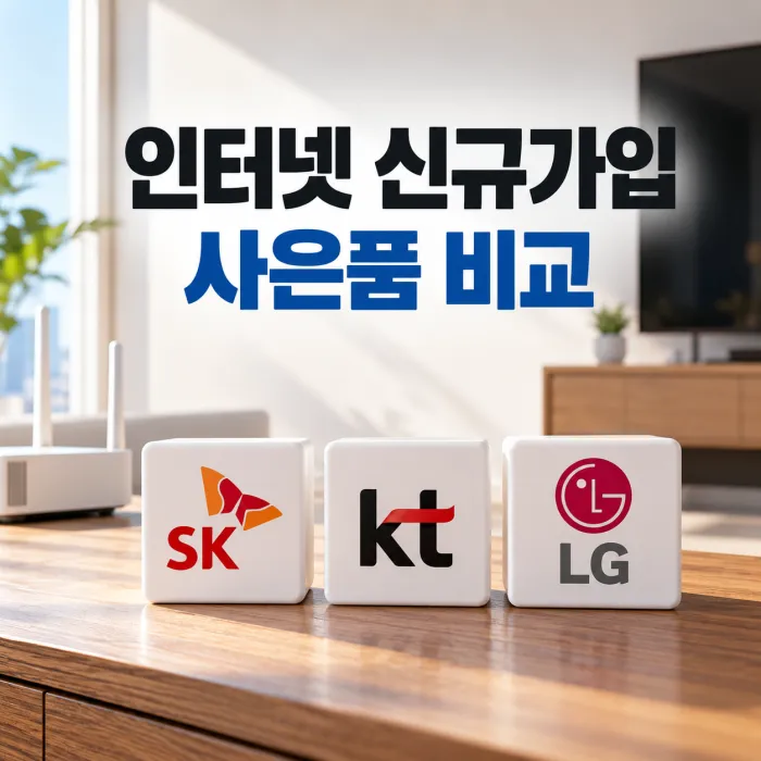 인터넷 신규가입 사은품 많이주는곳 SK KT LG 통신사별 인터넷 가입 혜택 비교 이미지