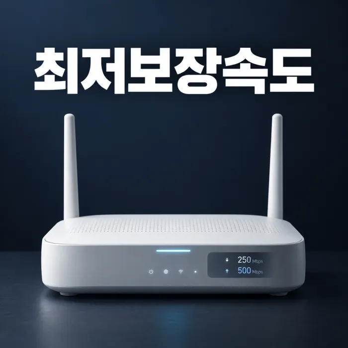 통신 3사의 최저보장속도 기준과 500M 및 1G 회선의 SLA 측정 조건을 비교한 이미지