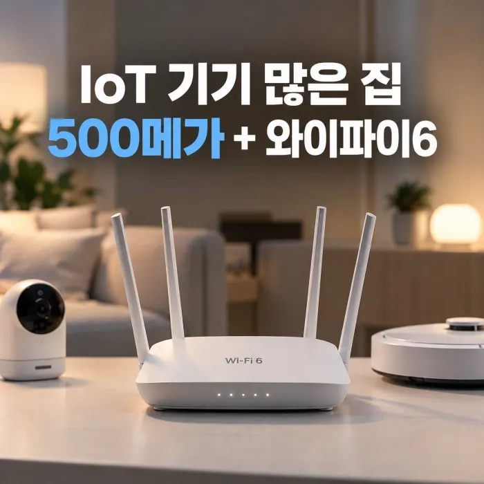 IoT 기기가 많은 집의 500메가 인터넷과 와이파이6 공유기 연결 환경