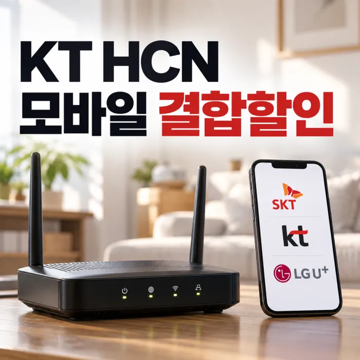 **이미지 ALT:** KT HCN 인터넷 SKT KT LGU+ 모바일 결합할인 안내 이미지