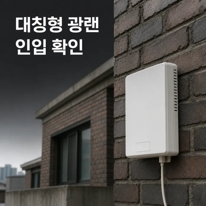 구축 빌라 인터넷 설치 전 FTTH 광케이블 인입 여부를 확인하는 모습