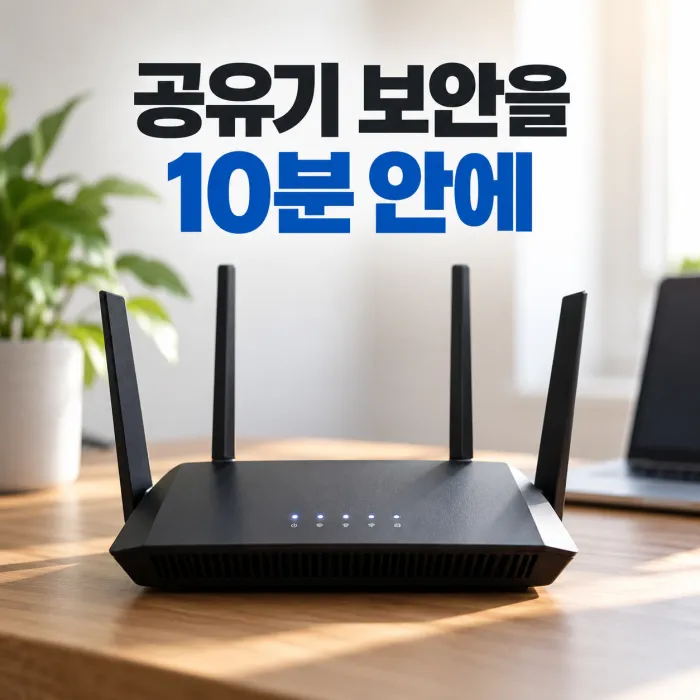 공유기 보안 설정을 10분 안에 점검하는 방법을 보여주는 가정용 와이파이 공유기 이미지