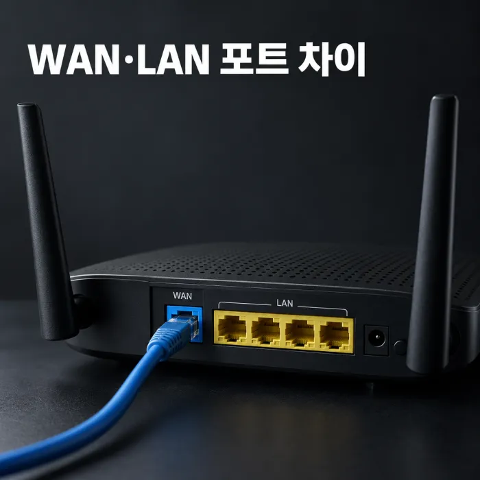WAN LAN 차이를 보여주는 공유기 뒷면 인터넷 포트와 LAN 포트
