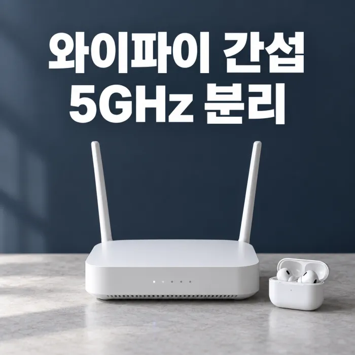 2.4GHz Wi-Fi 주파수 포화 개선을 위한 공유기와 핸드폰의 5GHz 연결 설정 화면