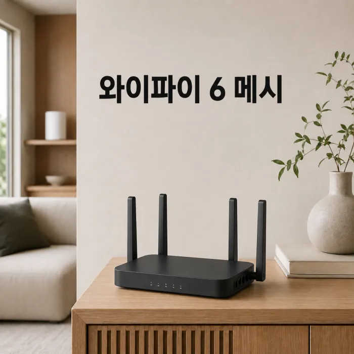거실과 방에 배치한 와이파이 6 공유기 2대(메시)와 스마트홈 기기