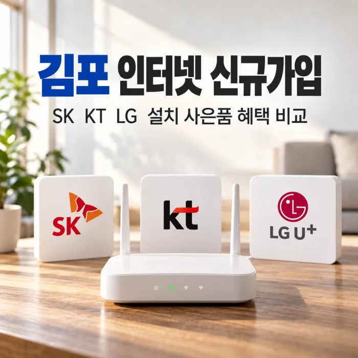 김포 인터넷 신규가입 SK KT LG 설치 및 사은품 혜택 비교 이미지