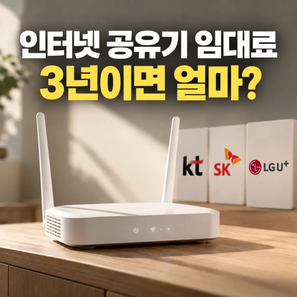 KT SK LG 인터넷 공유기 임대료 3년 실제 비용 비교 이미지