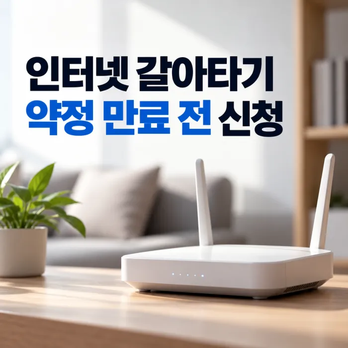 인터넷 갈아타기 약정 만료 전 신청 시기와 신규 설치·기존 회선 해지 순서 안내 이미지