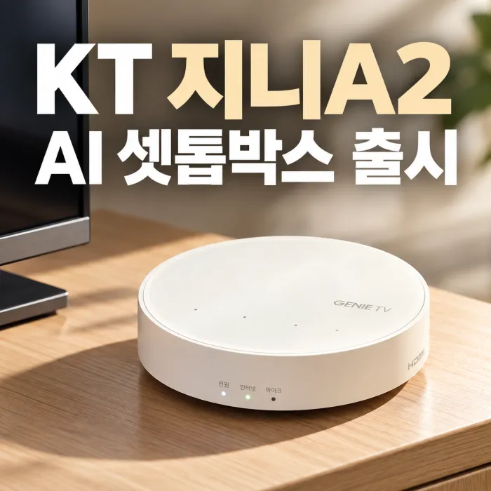 KT 지니A2 AI 셋톱박스 출시, 컴팩트한 원형 디자인의 지니 TV 셋톱박스 A2