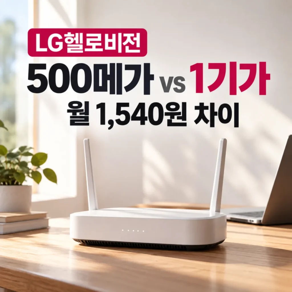 LG헬로비전 500메가 1기가 비교, 월 1,540원 차이를 보여주는 가정용 와이파이 공유기 이미지